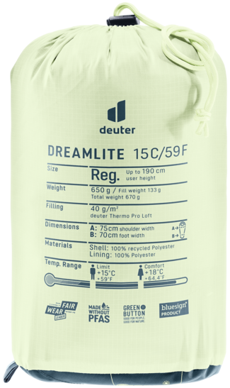 Synthetic sleeping bag Dreamlite 15C/59F
